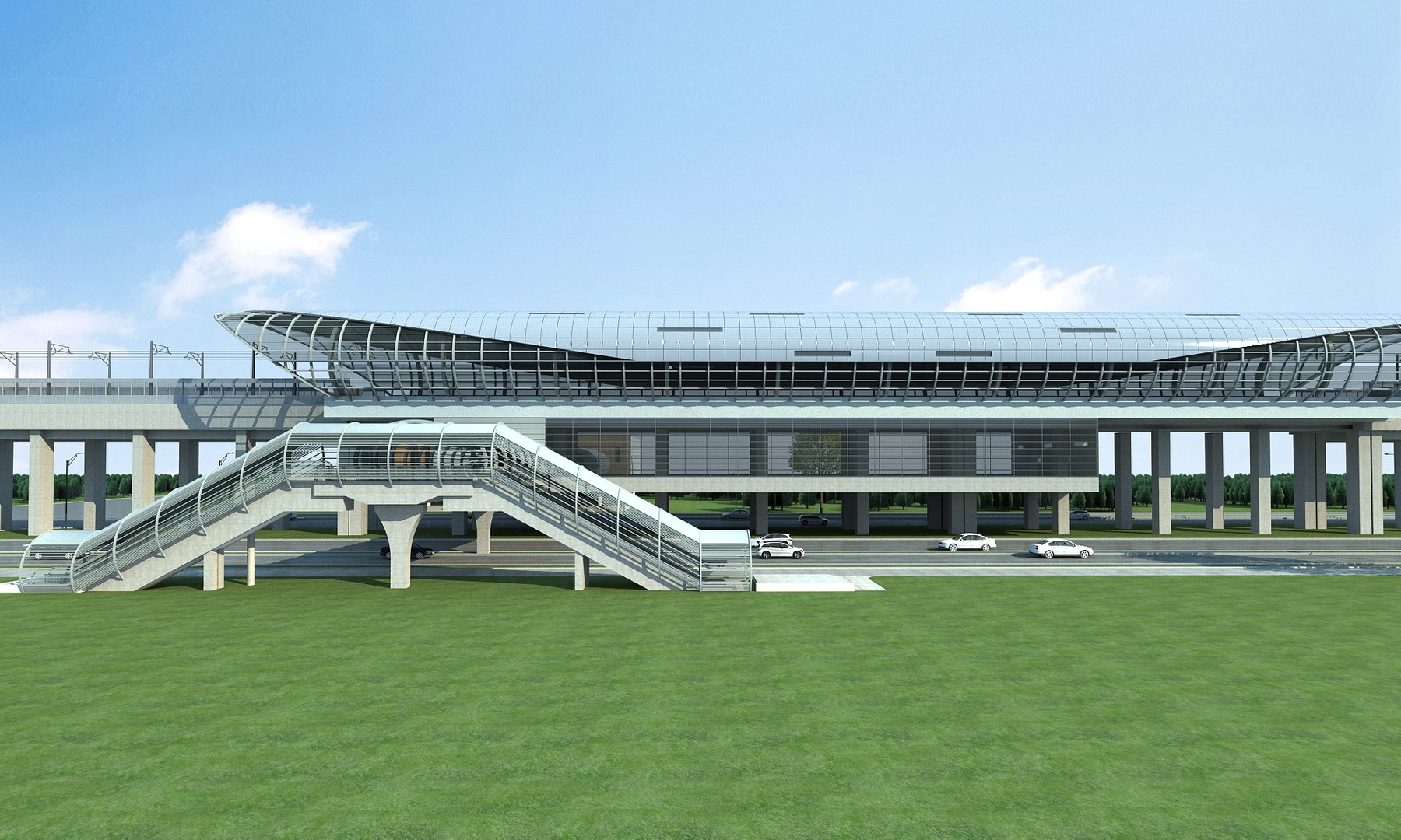3D Model Light Rail Station 17 - TurboSquid 2339892