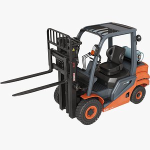 3D Forklift Truck 02 Orange All PBR Unity UE Textures