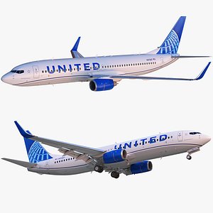 Boeing 737-800 United Airlines 3D model