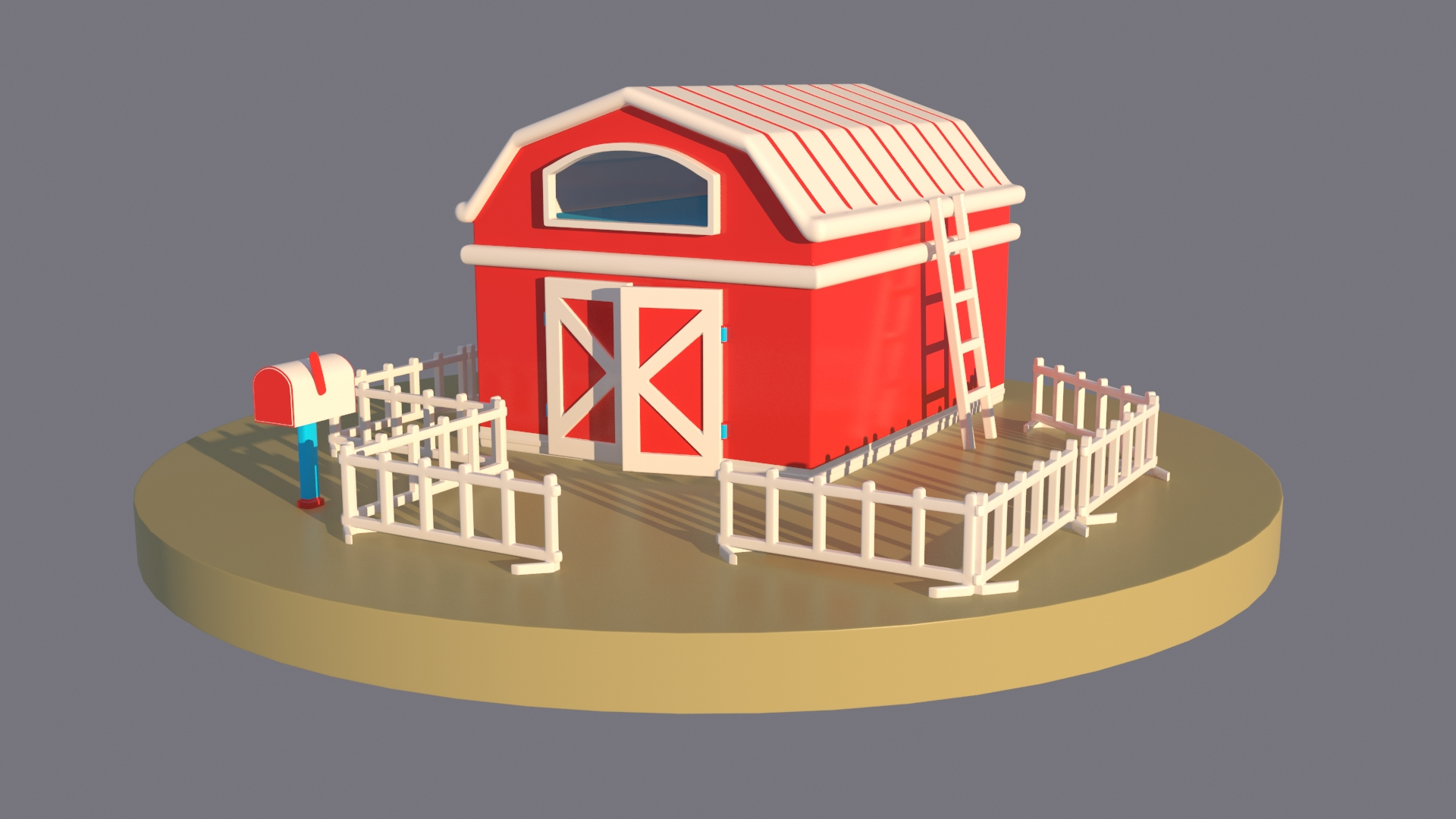 Toy Barn Fence Mailbox 3D Model - TurboSquid 1456967