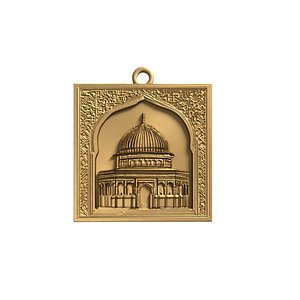 3D dome of the rock mosque pendant -01 3D print model model