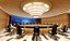 Elegante sala de juntas corporativa con mesa circular