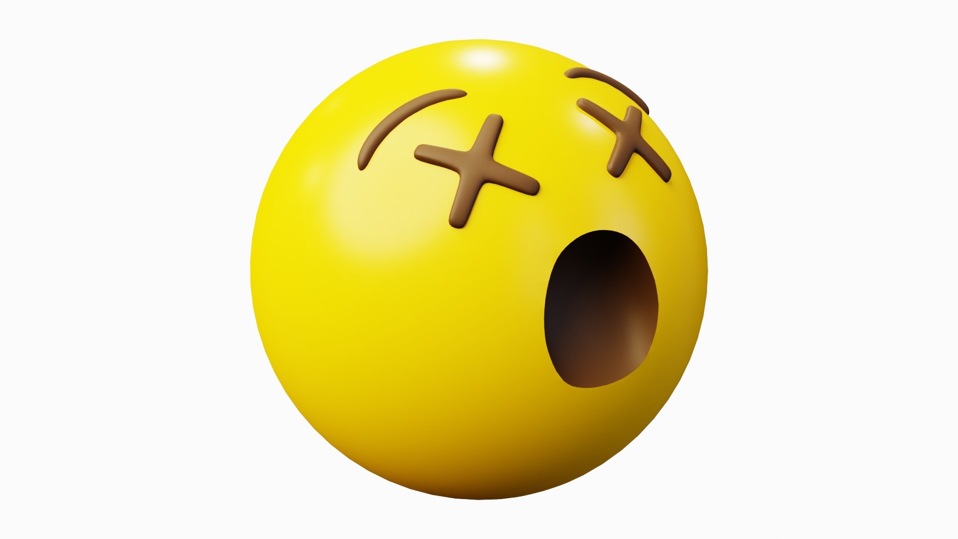 3D model Faint or Dead Face Emoticon Emoji or Smiley - TurboSquid 2114042