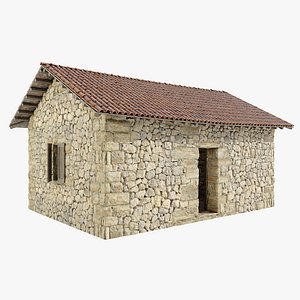 3D Old Italian Stone Shed model