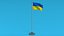 3D model Low Poly Seamless Animated Ukraine Flag