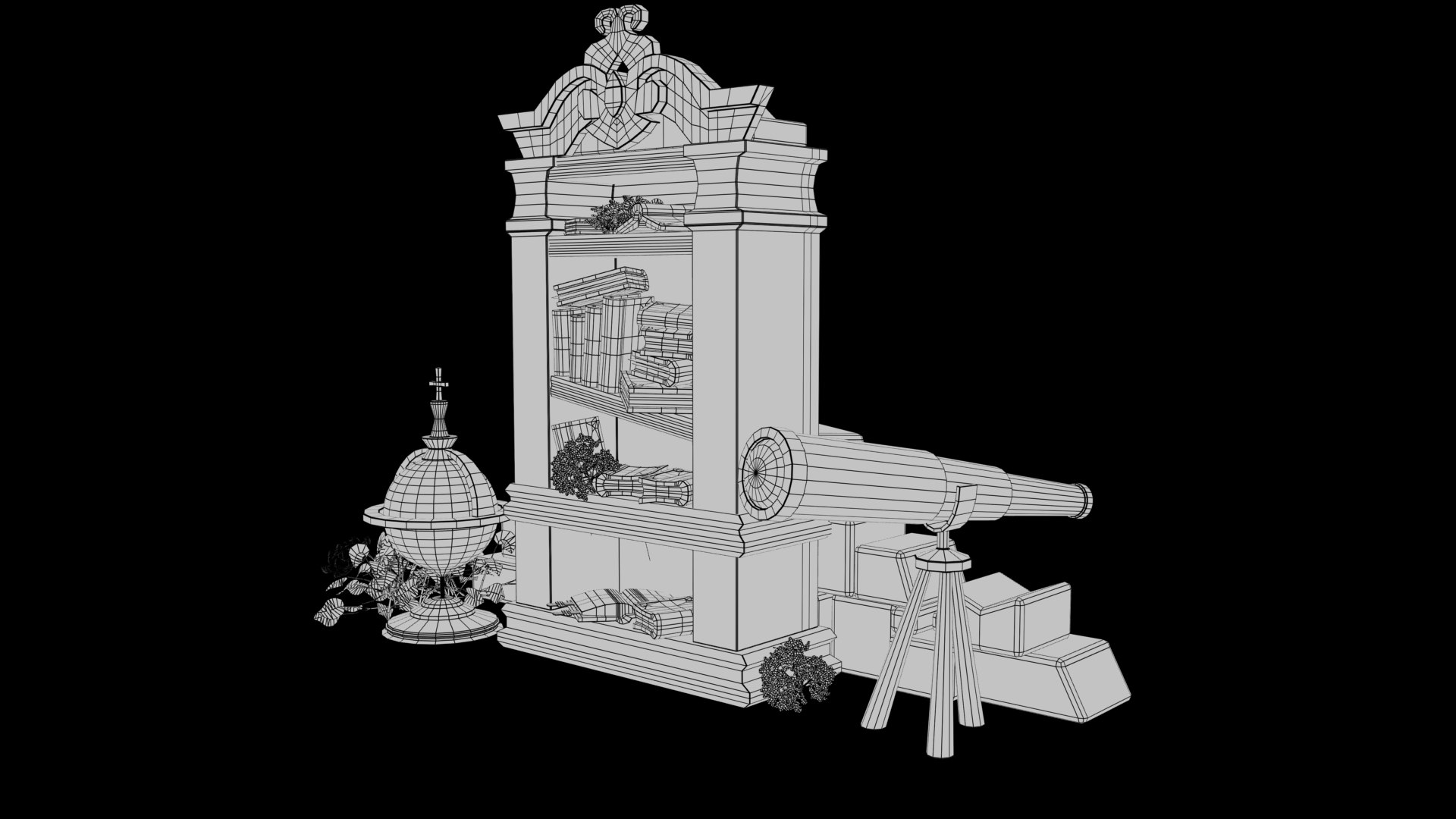 Stylized bookcase model - TurboSquid 1844732