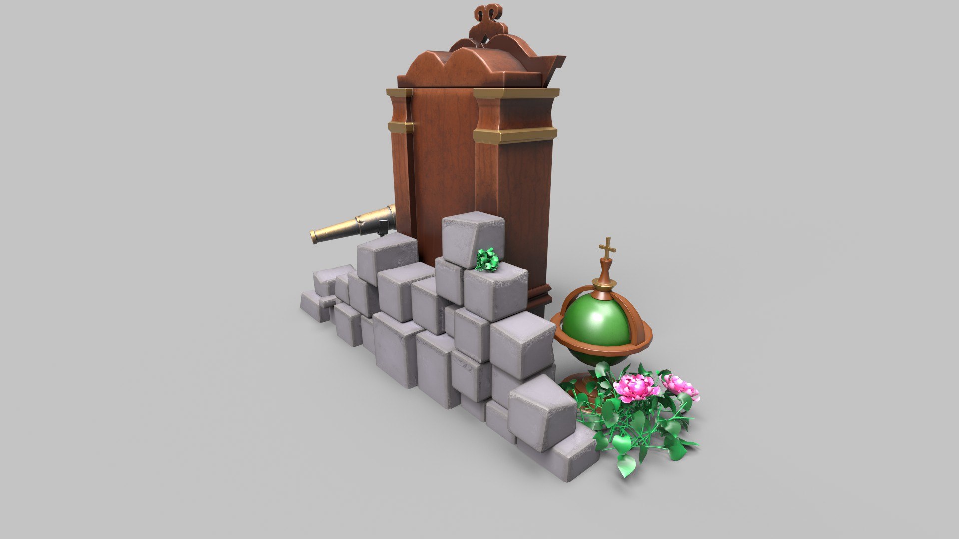 Stylized bookcase model - TurboSquid 1844732