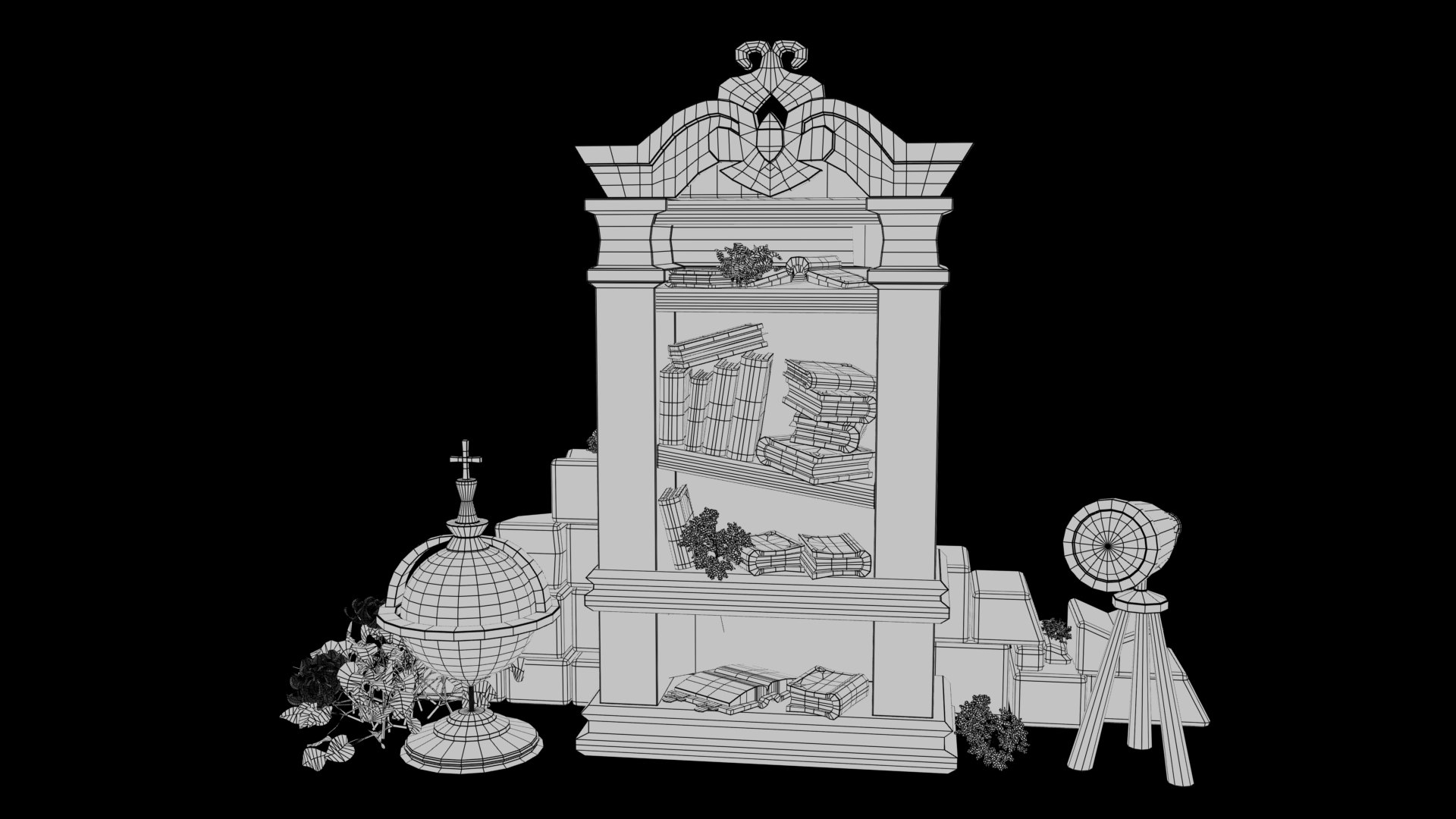 Stylized bookcase model - TurboSquid 1844732