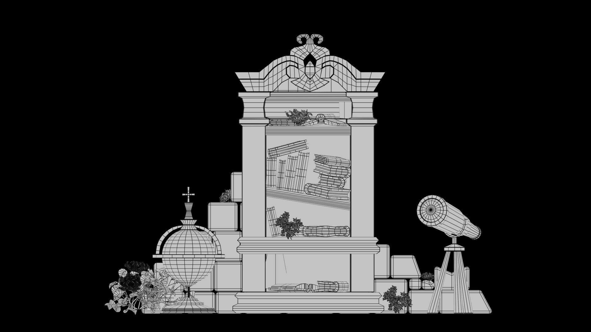 Stylized bookcase model - TurboSquid 1844732