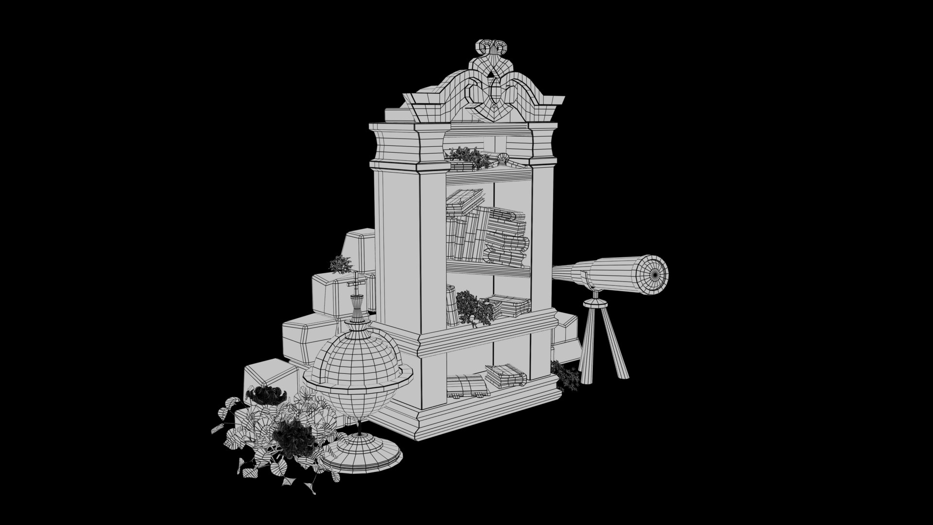 Stylized bookcase model - TurboSquid 1844732
