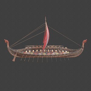 3D model medieval ship modeled