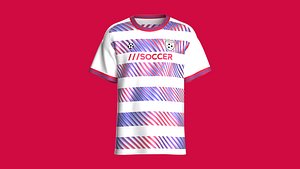 Men Diagonal Gradient Striped Soccer Jersey 3D model