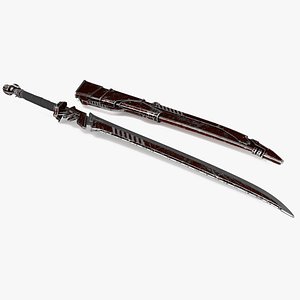 Red Futuristic Sword