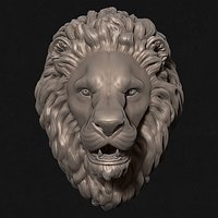 Lion Head Sculpture Stare