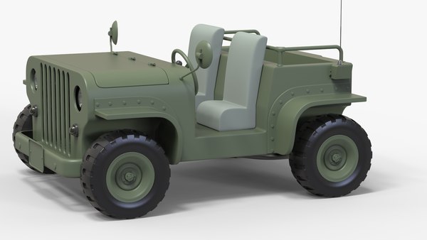 3D cartoon jeep cab car model - TurboSquid 1552307