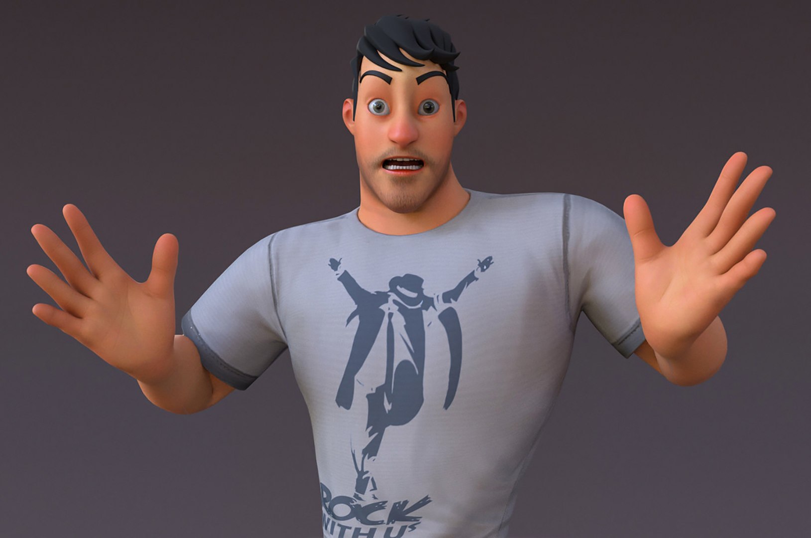 3D Cartoon David Man MAYA Model With Binding - TurboSquid 2040780