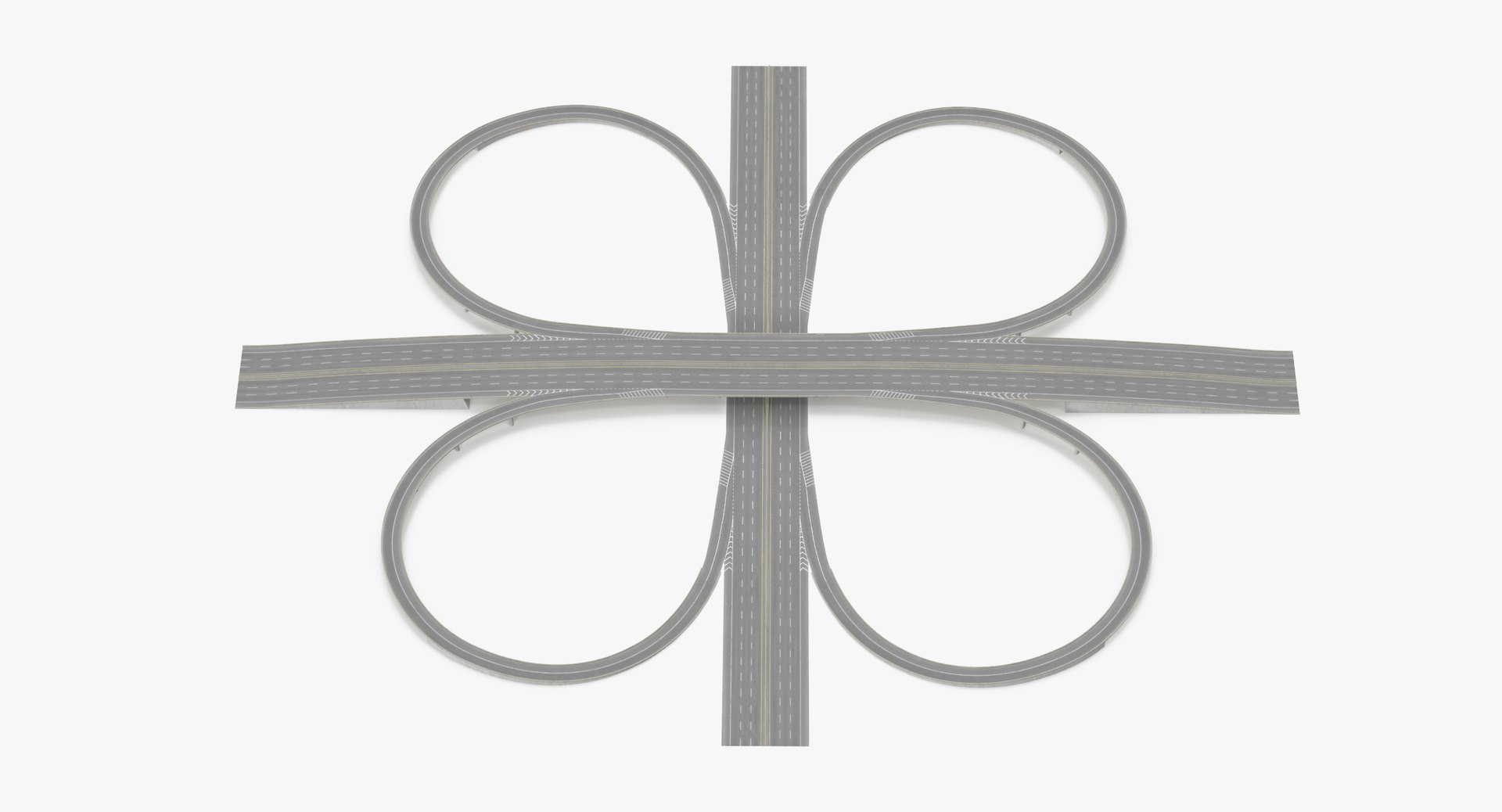 3D model cloverleaf highways https://p.turbosquid.com/ts-thumb/nE/lFlVlW/v2pZ4Mzz/3_lane_cloverleaf_highway_002_thumbnail_0002/jpg/1545148055/1920x1080/fit_q87/b2430fe339cac06490f083de0c8ff39267945b9e/3_lane_cloverleaf_highway_002_thumbnail_0002.jpg