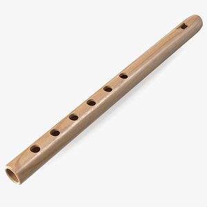 Wooden Flute Light Wood 3D model