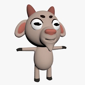 3D cartoon toon goat model