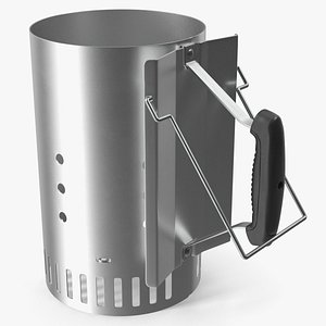 3D Charcoal Ignition Cylinder Metallic model