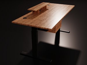 3D realistic adjustable standing desk