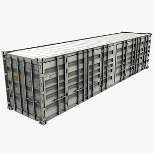 3D 40ft Side Door Container - White