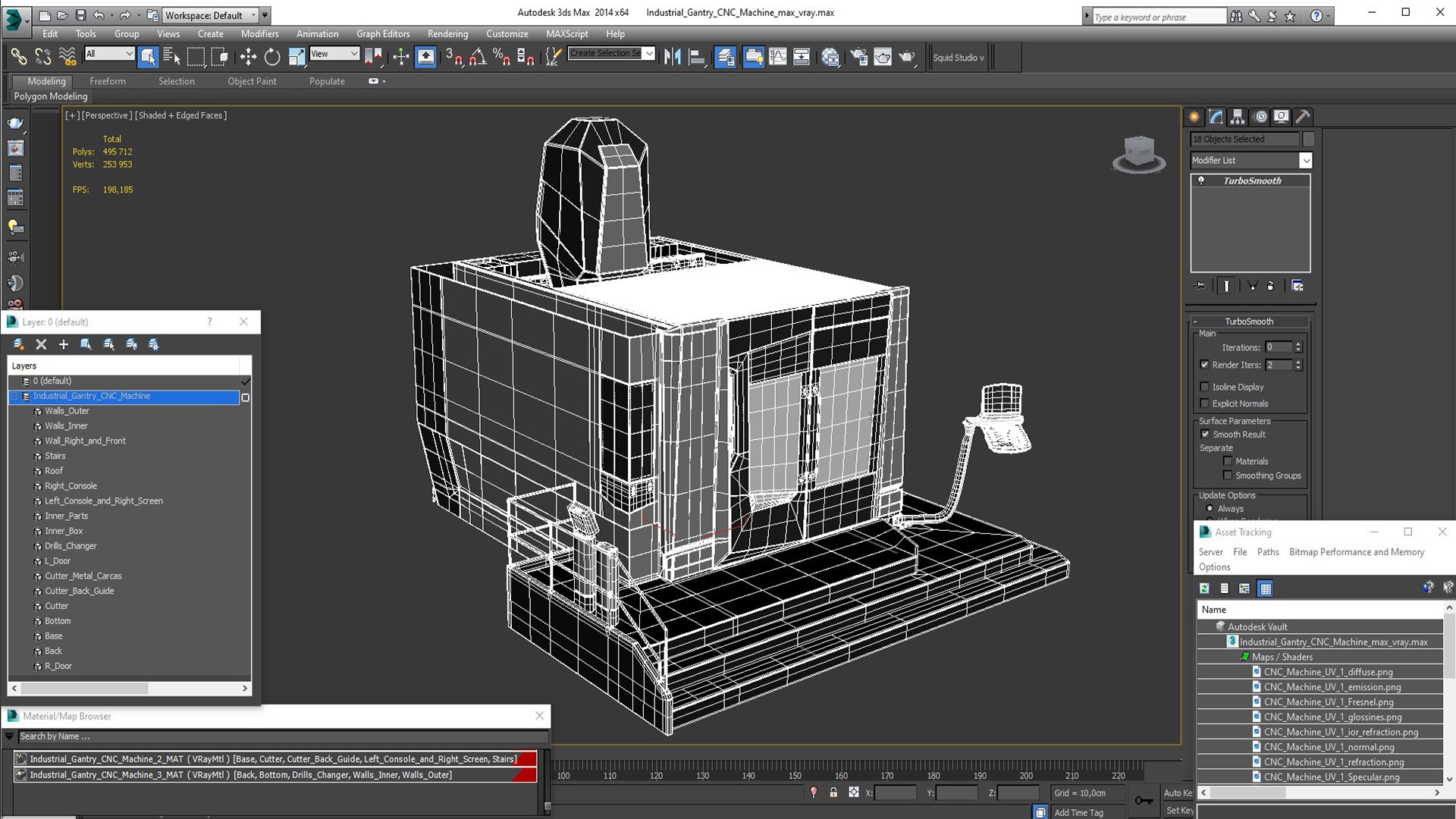 3D Industrial Gantry CNC Machine Model - TurboSquid 2287711