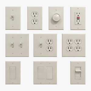 switches outlets 3d obj