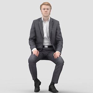 John Business Sitting 1 - 3D Human Model