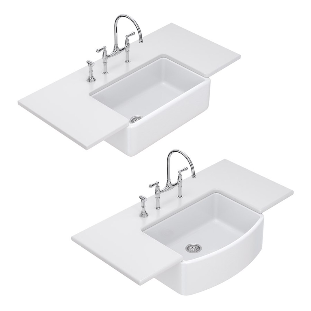 3D Ceramic Farmhouse Sinks Model TurboSquid 1421074