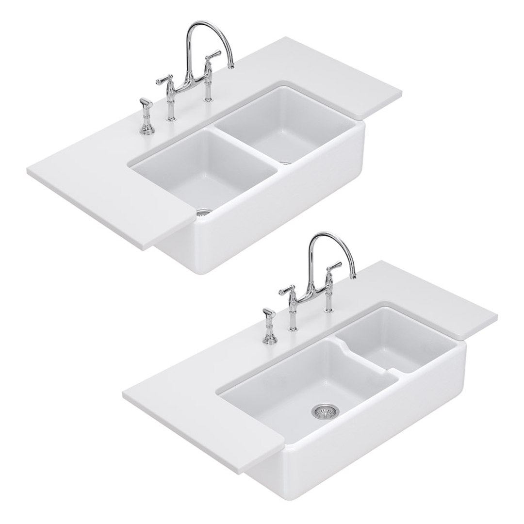 3D Ceramic Farmhouse Sinks Model TurboSquid 1421074