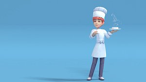 character man cook 3D model