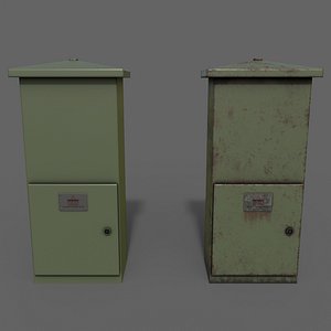 3D PBR Electric Box DarkGreen V4