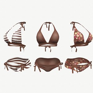 3D Brown Bikini Swimsuit - 3 colors