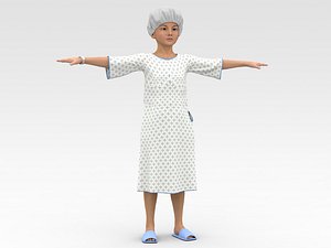 3D Child Patient with White Gown model