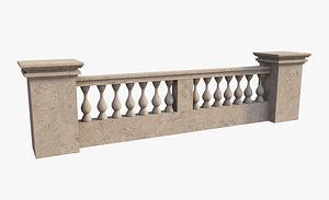 Classic White Fence 3D model