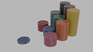 3D poker chips