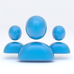 Group User Icon Blue 3D model