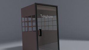 3D telephone booth model