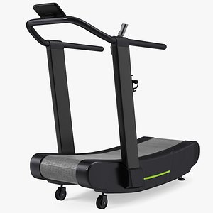 Curved Crossfit Treadmill Rigged 3D model