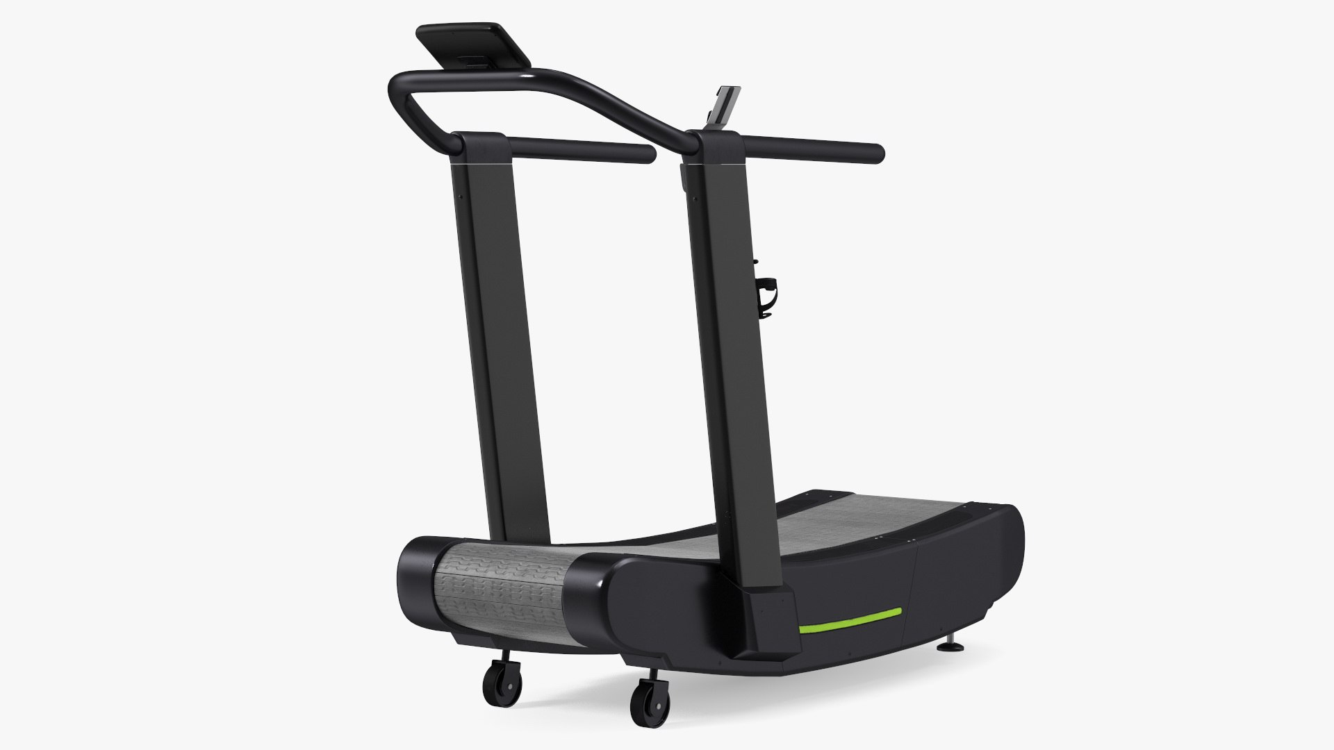 Curved Crossfit Treadmill Rigged 3D model preview