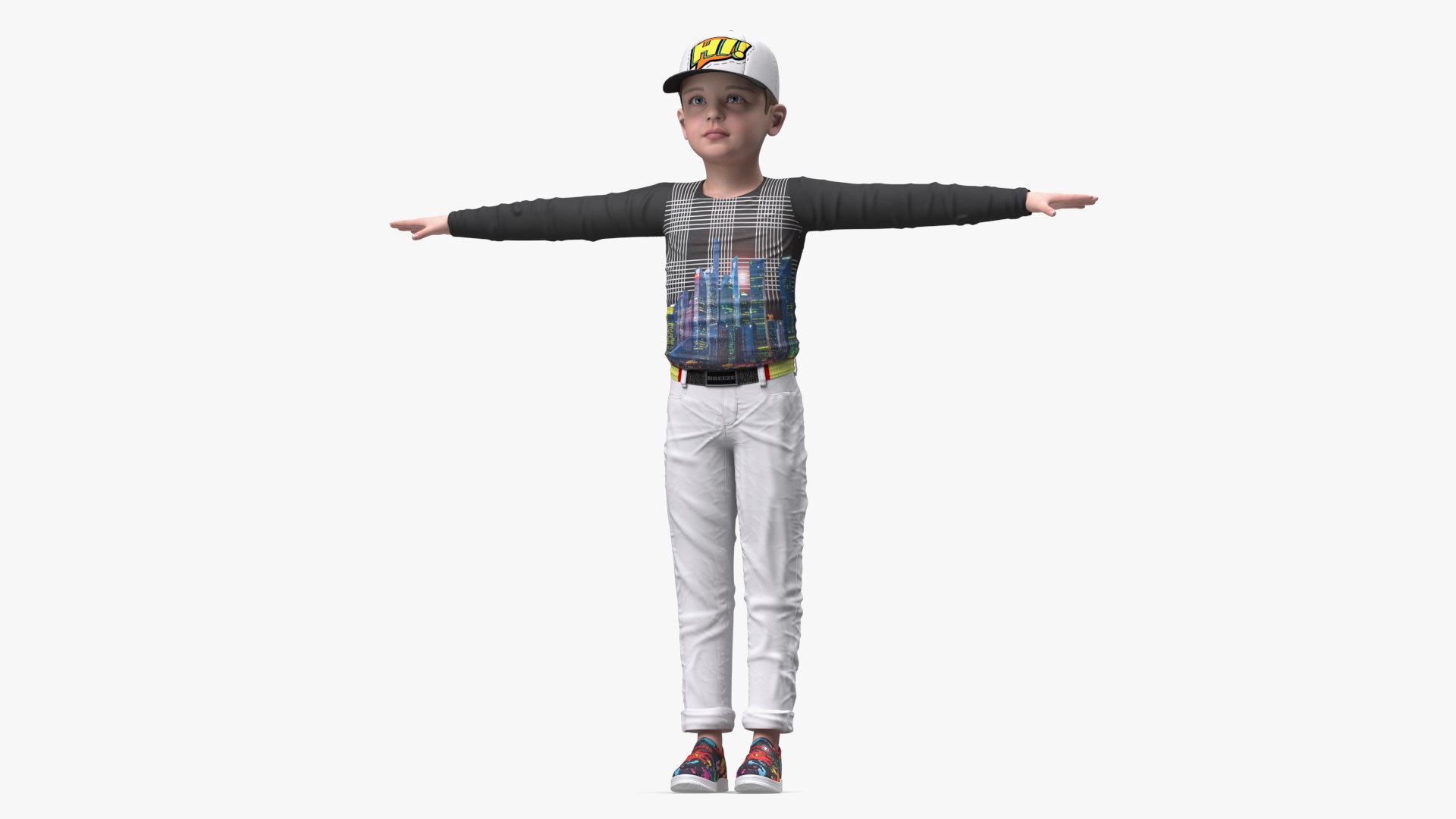 Child Boy Street Style Rigged 3D model preview