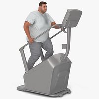 Fat Guy on a Stair Stepping Workout Fur