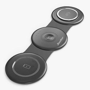 Hicober 3 in 1 Wireless Charging Station for Apple Devices Black