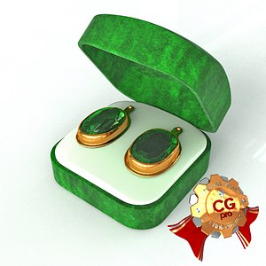 ear rings emerald 3d model