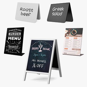 3D Chalkboard Signs Collection 3