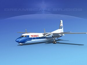 fairchild f-27 fokker 3d model