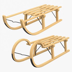 Wooden Sledge Collection model