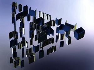 Extruded Aluminium Profile Enclosures Set for Auto Parts 3D model