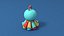 Toy music baby octopus lowpoly jouet musical bebe pieuvre